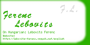 ferenc lebovits business card